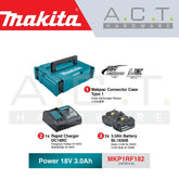 MAKITA MKP1RF182 MAKPAC 18V POWER SOURCE KIT (2PCS BL1830B 3.0AH BATTERIES, 1PC DC18RC CHARGER)